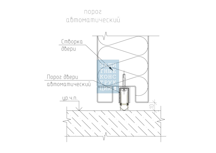Автоматический порог на металлической двери