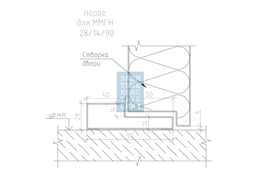 Порог металлической двери для маломобильных групп населения